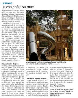 La presse parle du Zoo de Labenne